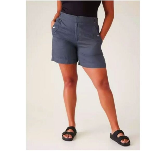 Athleta Voyager Linen Short, Size 4, Granite Blue, NWT - Picture 4 of 10